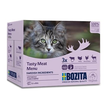 BOZITA Tasty meat menu box - šlapias kačių maistas - 12 x 85g