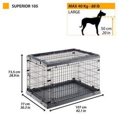 FERPLAST Superior 105 - Šunų narvas - 107 x 77 x 73,5 cm 2