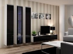 Cama VIGO 2 BI/CZ svetainės sekcija Spinta daiktams ir garso / vaizdo technikai laikyti 2