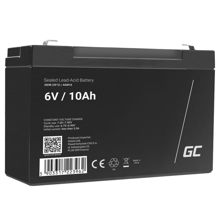 Green Cell AGM16 UPS akumuliatorius Rūgštinis akumuliatorius (VRLA) 6 V 10 Ah