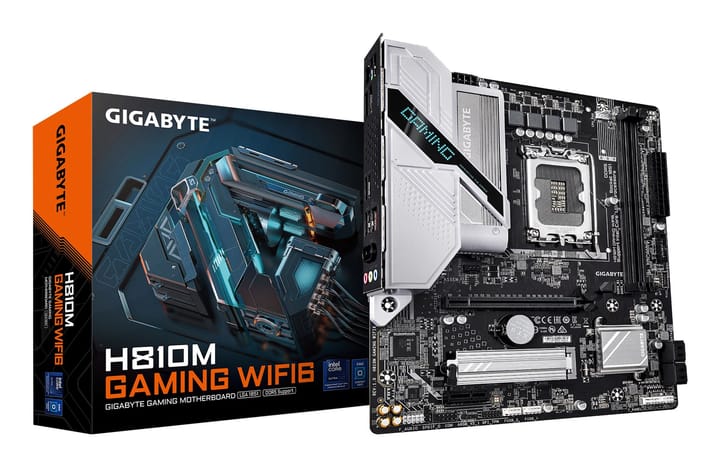 GIGABYTE H810M GAMING WIFI6 pagrindinė plokštė Intel H810 LGA 1851 (Socket V1) „micro ATX“