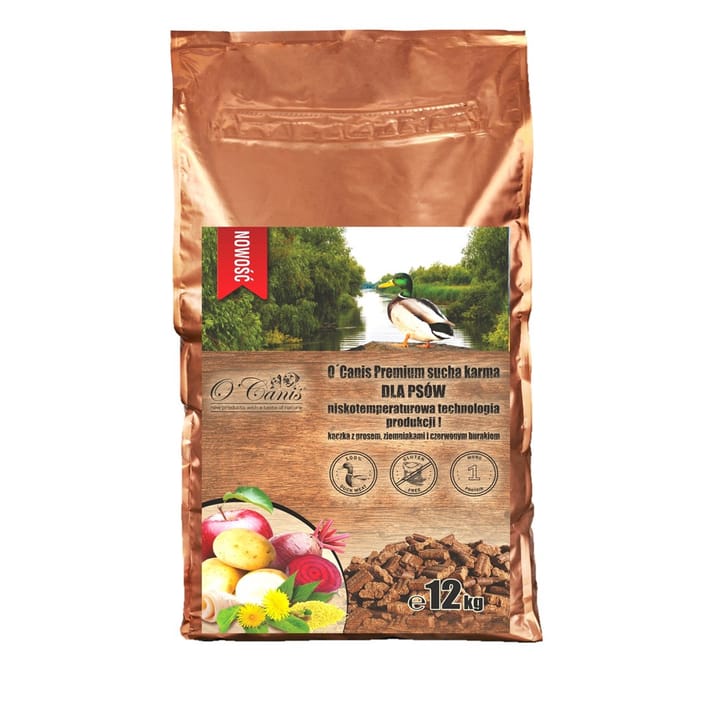 O'CANIS Premium Duck with millet, potatoes, and red beetroot - sausas maistas šunims - 12kg