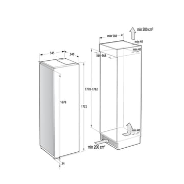 Gorenje RI517E41WF šaldytuvas Įmontuoti 280 L Balta