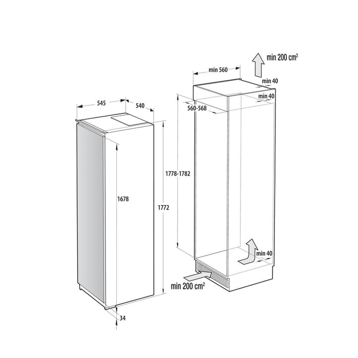Gorenje RI517E41WF šaldytuvas Įmontuoti 280 L Balta