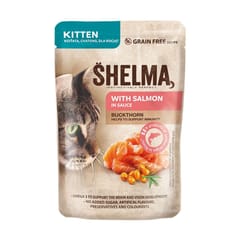 SHELMA Kitten with salmon and turkey in sauce - šlapias kačių maistas - 4x85g 3