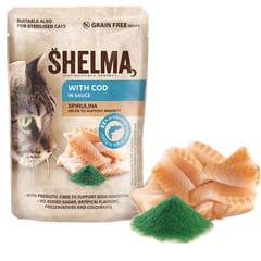 SHELMA with cod in sauce - šlapias kačių maistas - 85g 3