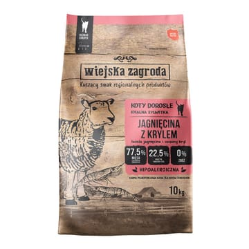 WIEJSKA ZAGRODA Lamb with krill - sausas kačių maistas - 10kg