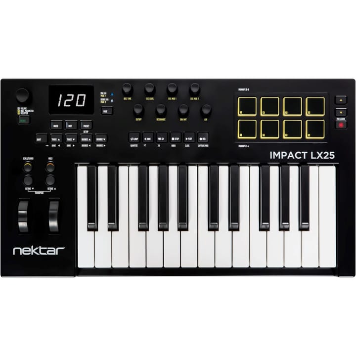 Nektar Impact LX 25 mkIII - MIDI klaviatūra 25 raktai USB, juoda