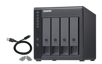 QNAP TR-004 saugojimo diskų korpusas HDD / SSD aptvaras Juoda 2.5/3.5"