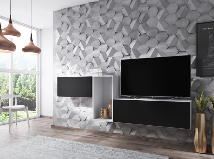 Cama ROCO11 BI/BI/CZ svetainės sekcija Spinta daiktams ir garso / vaizdo technikai laikyti