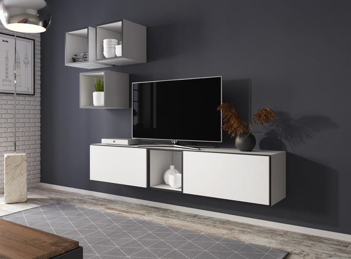 Cama ROCO8 BI/CZ/BI svetainės sekcija Spinta daiktams ir garso / vaizdo technikai laikyti