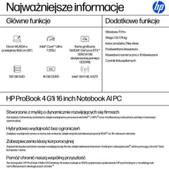 HP ProBook 4 G1i AI Intel Core Ultra 7 255U nešiojamasis kompiuteris 40,6 cm (16") WUXGA 16 GB DDR5-SDRAM 512 GB SSD Wi-Fi 6E (802.11ax) Windows 11 Pro AI PC sidabrinis 4
