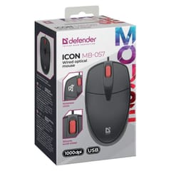 KOMPIUTERIO PELĖ DEFENDER ICON MB-057 OPTINIS 1000dpi JUODA SILENT CLICK 3