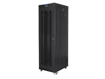 LANBERG PASTATOMA 19" RACK SPINTA 42U 600 × 1000 JUODA PERFORUOTOS DURYS LCD (FLAT PACK) V2