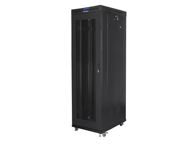 LANBERG PASTATOMA 19" RACK SPINTA 42U 600 × 1000 JUODA PERFORUOTOS DURYS LCD (FLAT PACK) V2