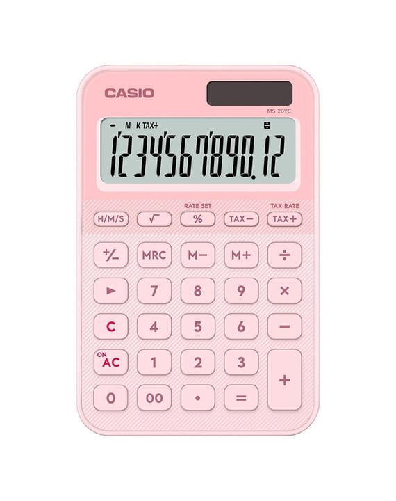 Casio MS-20YC-LP skaičiuotuvas Desktopas Pagrindinis skaičiuotuvas Šviesiai rožinė