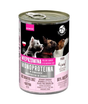 PET REPUBLIC Monoprotein Pork - šlapias maistas šunims - 400g