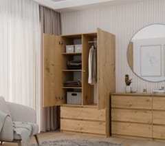 Topeshop SZAFA MALWA ART miegamojo drabužių / sieninė spinta 5 spintos 2 durys Ąžuolas Drabužinė 2