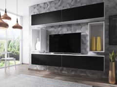 Cama ROCO1 BI/BI/CZ svetainės sekcija Spinta daiktams ir garso / vaizdo technikai laikyti