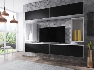Cama ROCO1 BI/BI/CZ svetainės sekcija Spinta daiktams ir garso / vaizdo technikai laikyti