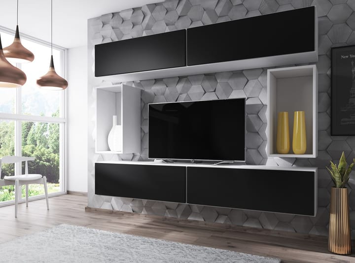 Cama ROCO1 BI/BI/CZ svetainės sekcija Spinta daiktams ir garso / vaizdo technikai laikyti