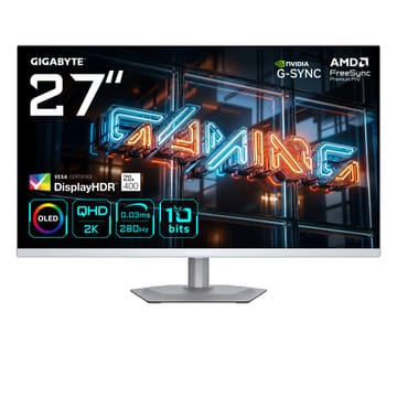 GIGABYTE MO27Q2A ICE OLED kompiuterio monitorius 68,6 cm (27") 2560 x 1440 pikseliai Quad HD QD-OLED Balta