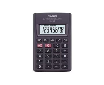 CASIO HL-4A-B 8 skaitmenų kišeninis skaičiuotuvas 56x87 mm, juodas