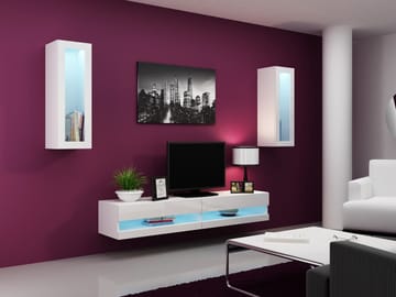 Cama VIGO NEW11BI/BI svetainės sekcija Spinta daiktams ir garso / vaizdo technikai laikyti
