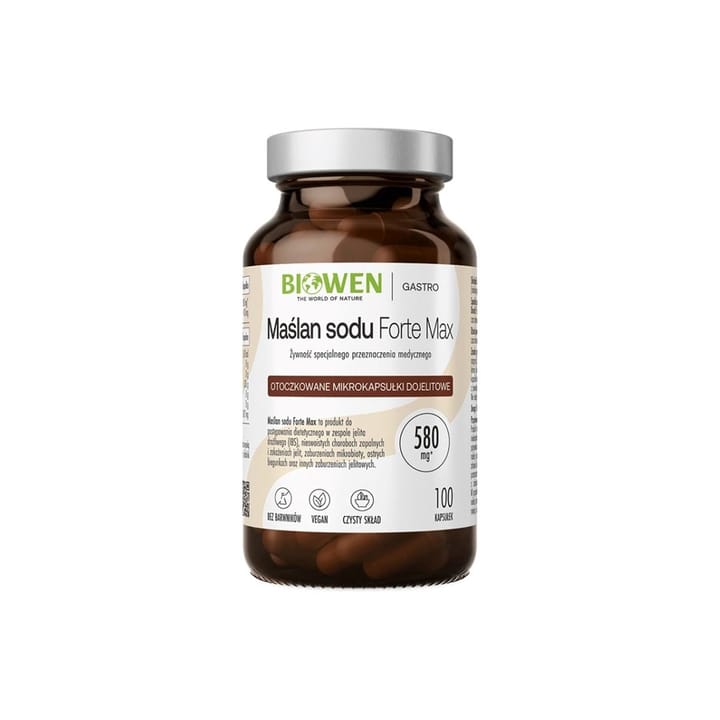 BIOWEN Natrio butiratas 580 mg – maisto papildas žmonėms – 100 kapsulių