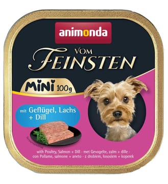 ANIMONDA Vom Feinsten Adult Mini Poultry, salmon and dill - šlapias maistas šunims - 100g
