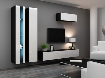 Cama VIGO NEW1 CZ/BI svetainės sekcija Spinta daiktams ir garso / vaizdo technikai laikyti