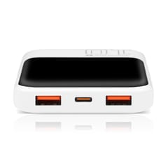 Išorinė baterija 10 000 mAh, 2× USB, 1× USB-C 22,5 W, QC4+, LCD ekranas, balta 3