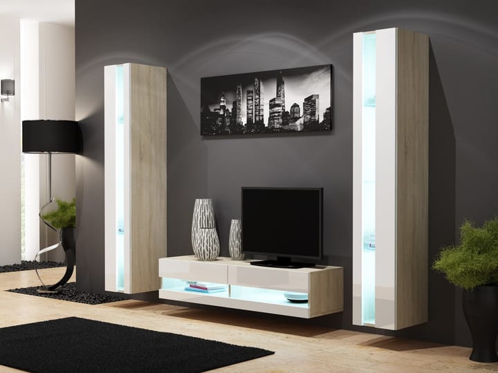 Cama VIGO NEW12SO/BI svetainės sekcija Spinta daiktams ir garso / vaizdo technikai laikyti