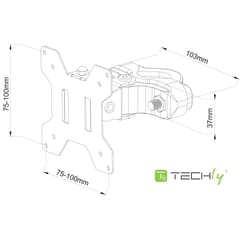 Techly ICALCD100BK Juoda Stalas 3