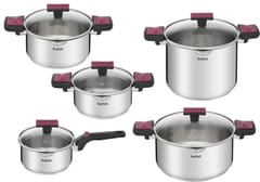 TEFAL Cook & Clip puodų rinkinys 10 dalių G723SA74
