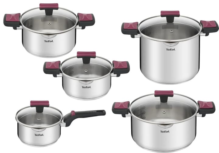 TEFAL Cook & Clip puodų rinkinys 10 dalių G723SA74