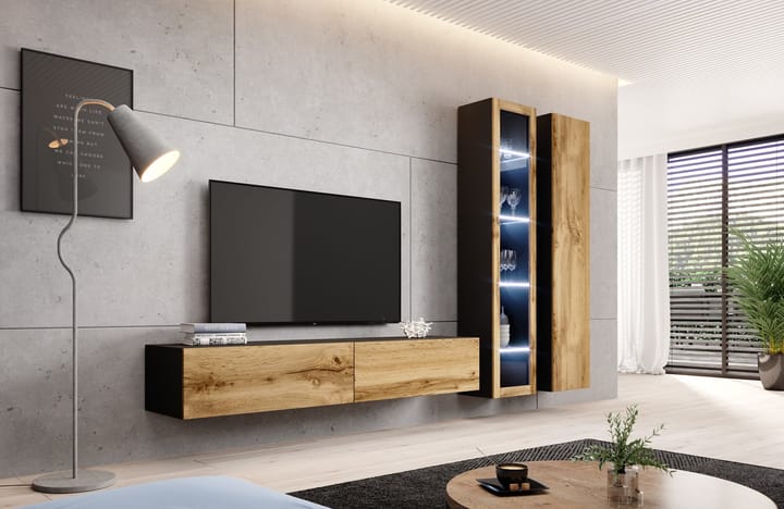 Cama VIGO 3 C/DW svetainės sekcija Spinta daiktams ir garso / vaizdo technikai laikyti
