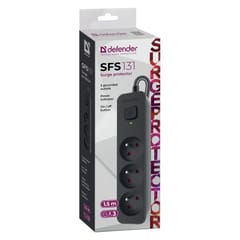 DEFENDER POWER STRIP SFS 131 3 SLOTS 1,5M 99456 3