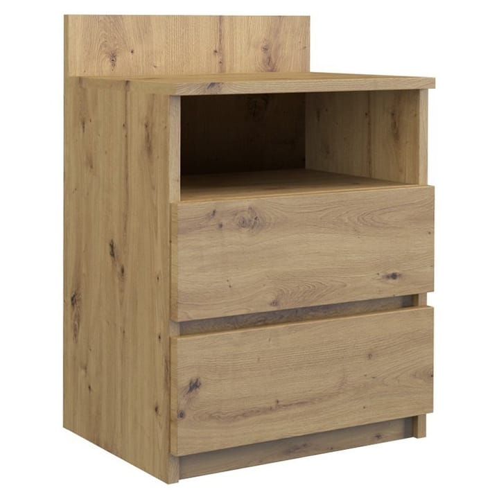 Topeshop M1 ARTISAN naktinis staliukas / staliukas prie lovos 2 stalčiai Ąžuolas