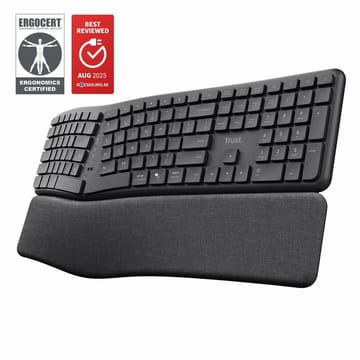 Trust Keyra klaviatūra Namams / biurui RD belaidis ryšys + „Bluetooth“ QWERTY JAV tarptautinė versija Juoda