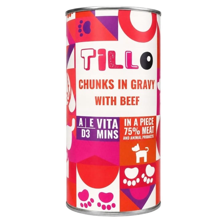 TILLO Chunks in gravy Beef - drėgnas ėdalas šunims - 1250g