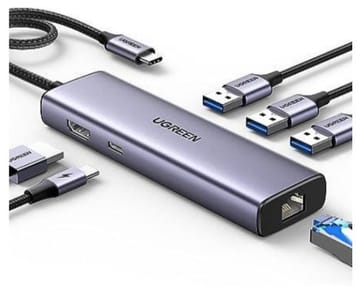 Ugreen 15598 sąsajos šakotuvas USB 3.2 Gen 1 (3.1 Gen 1) Type-C 5000 Mbit/s Sidabras
