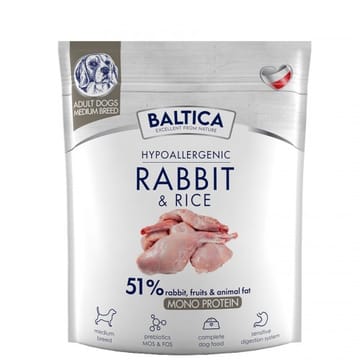 BALTICA Nutraceutic Hypoallergenic M Rabbit with rice - sausas maistas šunims - 1kg