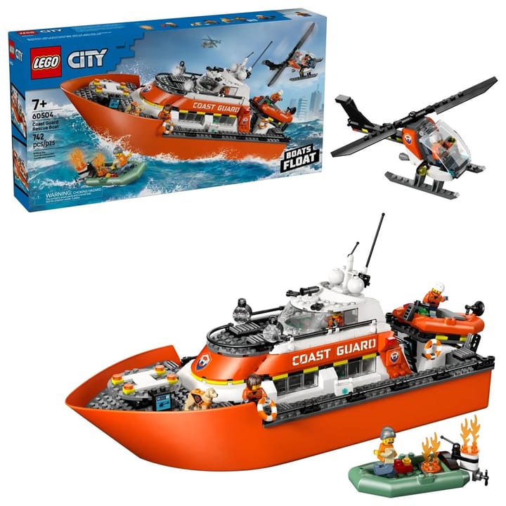 LEGO CITY 60504 Pakrančių apsaugos tarnybos gelbėjimo laivas ir sraigtasparnis