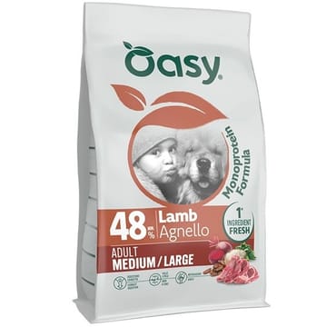 OASY One Animal Protein Adult Medium/Large Lamb - sausas maistas šunims - 10kg