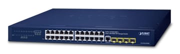 PLANET IPv4/IPv6, 24-Port Valdomas L2/L4 Gigabit Ethernet (10/100/1000) 1U Mėlyna