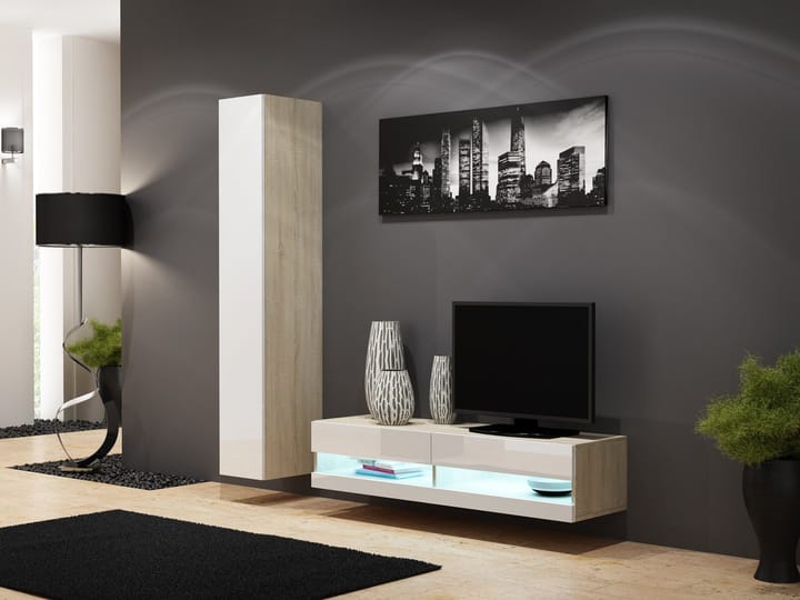 Cama VIGO NEW13SO/BI svetainės sekcija Spinta daiktams ir garso / vaizdo technikai laikyti