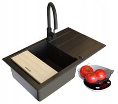 Rinkinys - PYRAMIS SPARTA PLUS LUX (78X48) 1B 1D kriauklė + IDEA BLACK EDITION BATERIJA - 070175802BE - Volcano 2