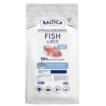 BALTICA Nutraceutic Hypoallergenic Light M Fish with rice - sausas maistas šunims - 12kg