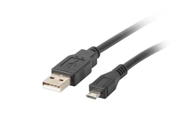 Lanberg CA-USBM-10CC-0010-BK USB kabelis USB 2.0 1 m Micro-USB B USB A Juoda